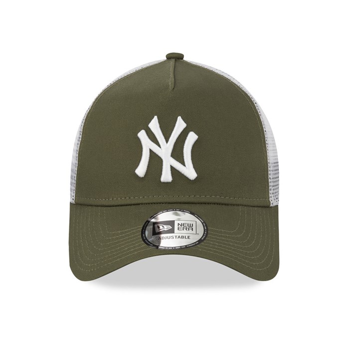New York Yankees A-Frame Trucker Lippis Khaki - New Era Lippikset Myynti FI-710246